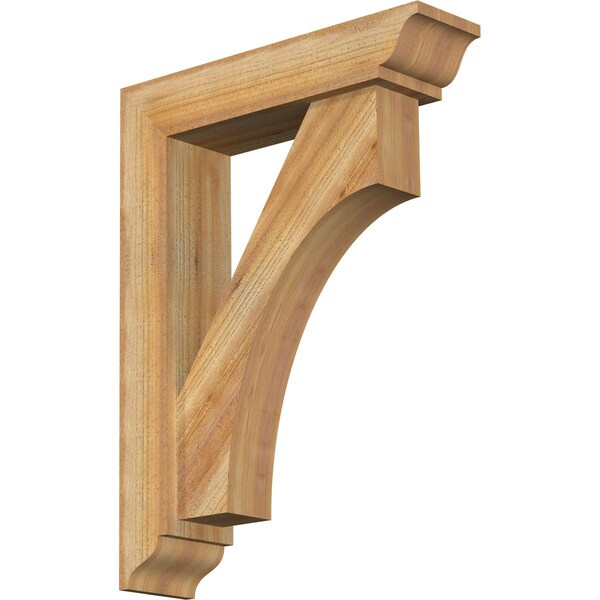 Ekena Millwork Westlake Traditional Rough Sawn Bracket w/ Offset Brace, Western Red Cedar, 6"W x 24"D x 32"H BKT0604X24X32WTL01RWR - main